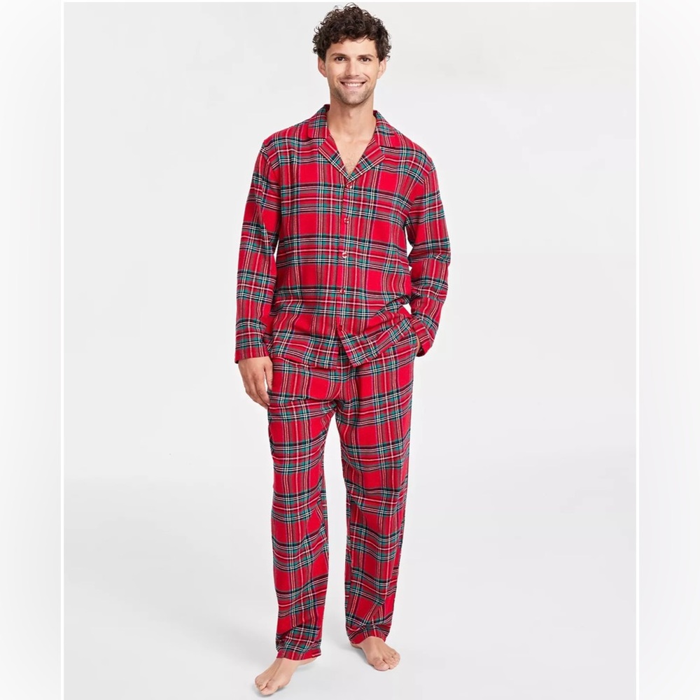Matching Men's Brinkley
Cotton Plaid Pajamas Set,